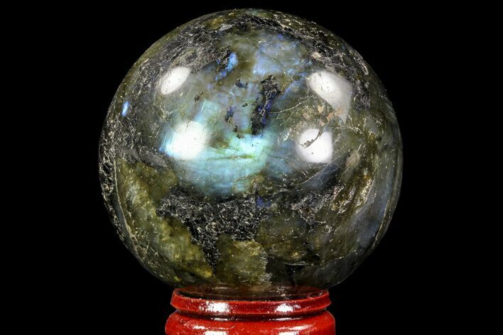 Flashy Labradorite Sphere - Great Color Play #71811